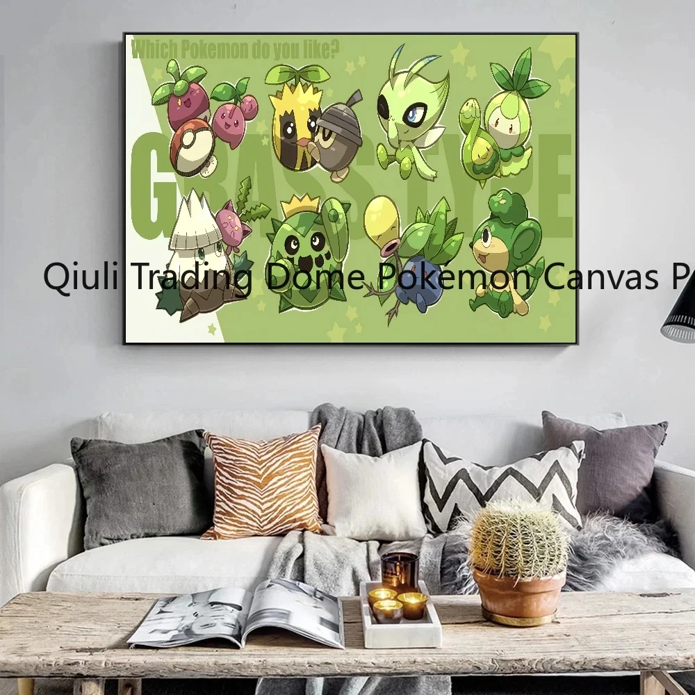 Anime Leinwand Kunst Wände Malerei Pokemon Pikachu Eevee Squirtle Bulbasaur Bild Freunde Geschenke Dekoration Gemälde Wohnkultur