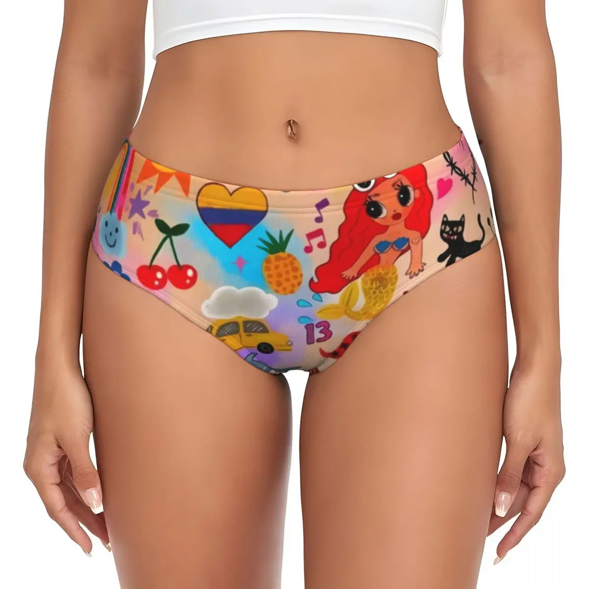 Calzones Personalizados de la Cantante de Reggae Karol G, Ropa Interior Elástica y Cómoda para Mujer