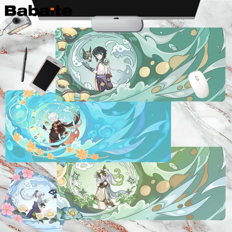 

Коврик для мыши Genshin Impact, коврик для девочек, коврик для клавиатуры, резиновый игровой коврик для мыши, размер настольного коврика для большого игрового коврика с блокировкой края