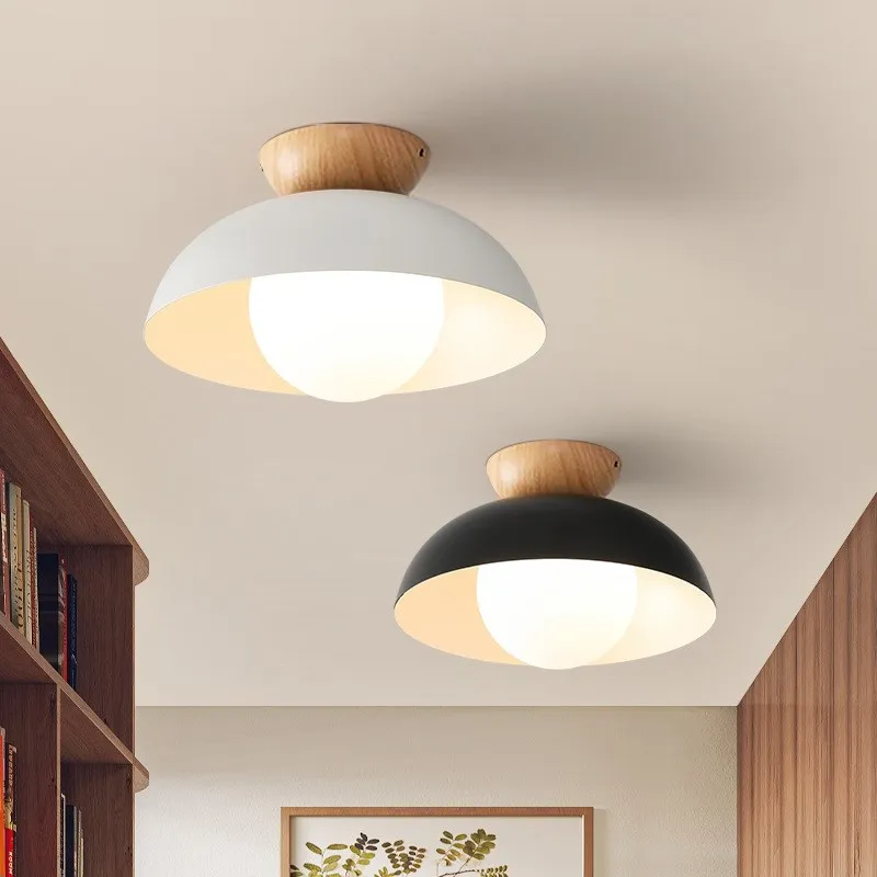 

Nordic LED Ceiling Light Minimalist Wooden Hanging Lamps For Aisle Balcony Cloakroom Interior Decorative Lighting Fixture Luster