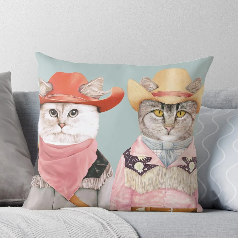 

Cowboy Cats Throw Pillow Room decorating items Marble Cushion Cover Cushion Cover Luxury