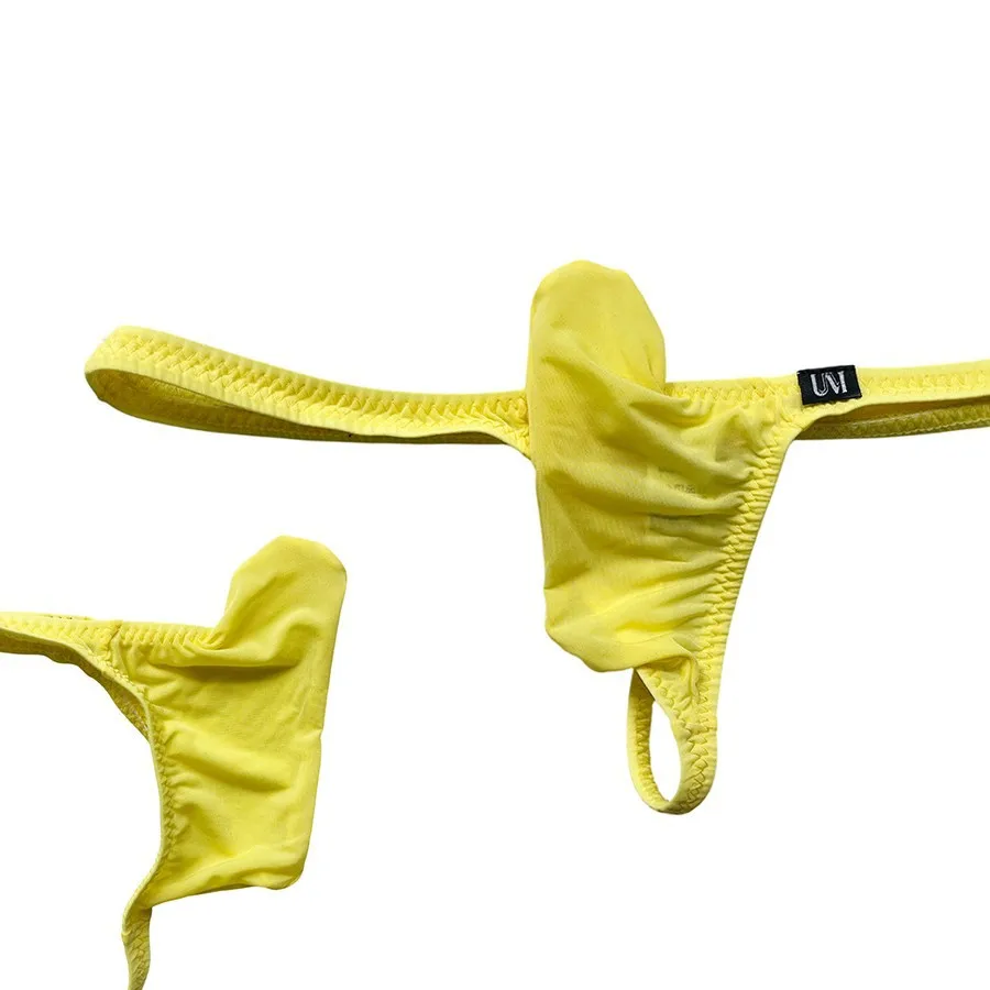 Sexy Uplift Shape Men Thong Underpants Thin Ice Silk Low Rise Narrow Crotch T-back, Soft Elastic Male Fashion Quick Dry G-string