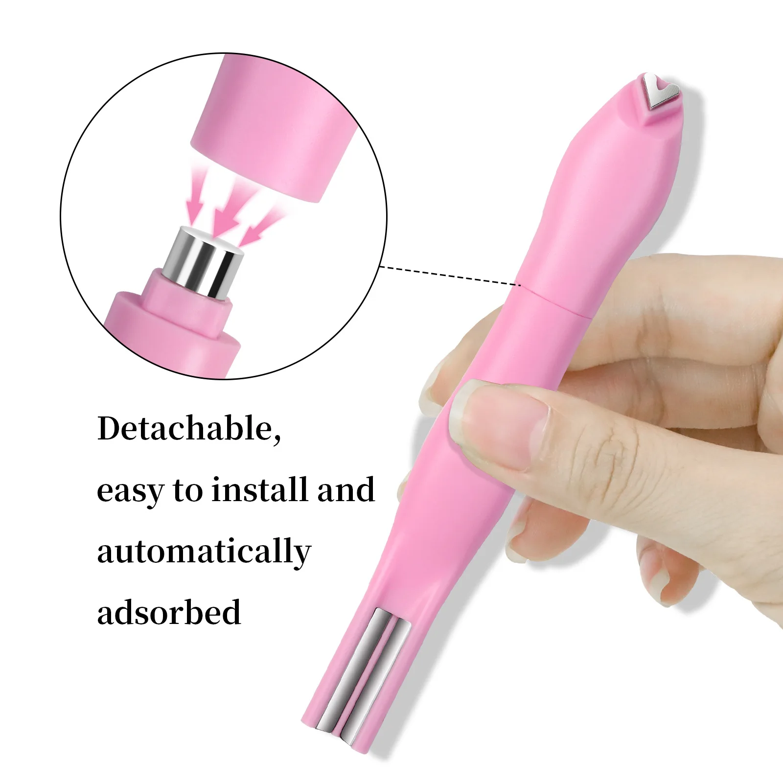 Using magnet pen for cat eye nail art