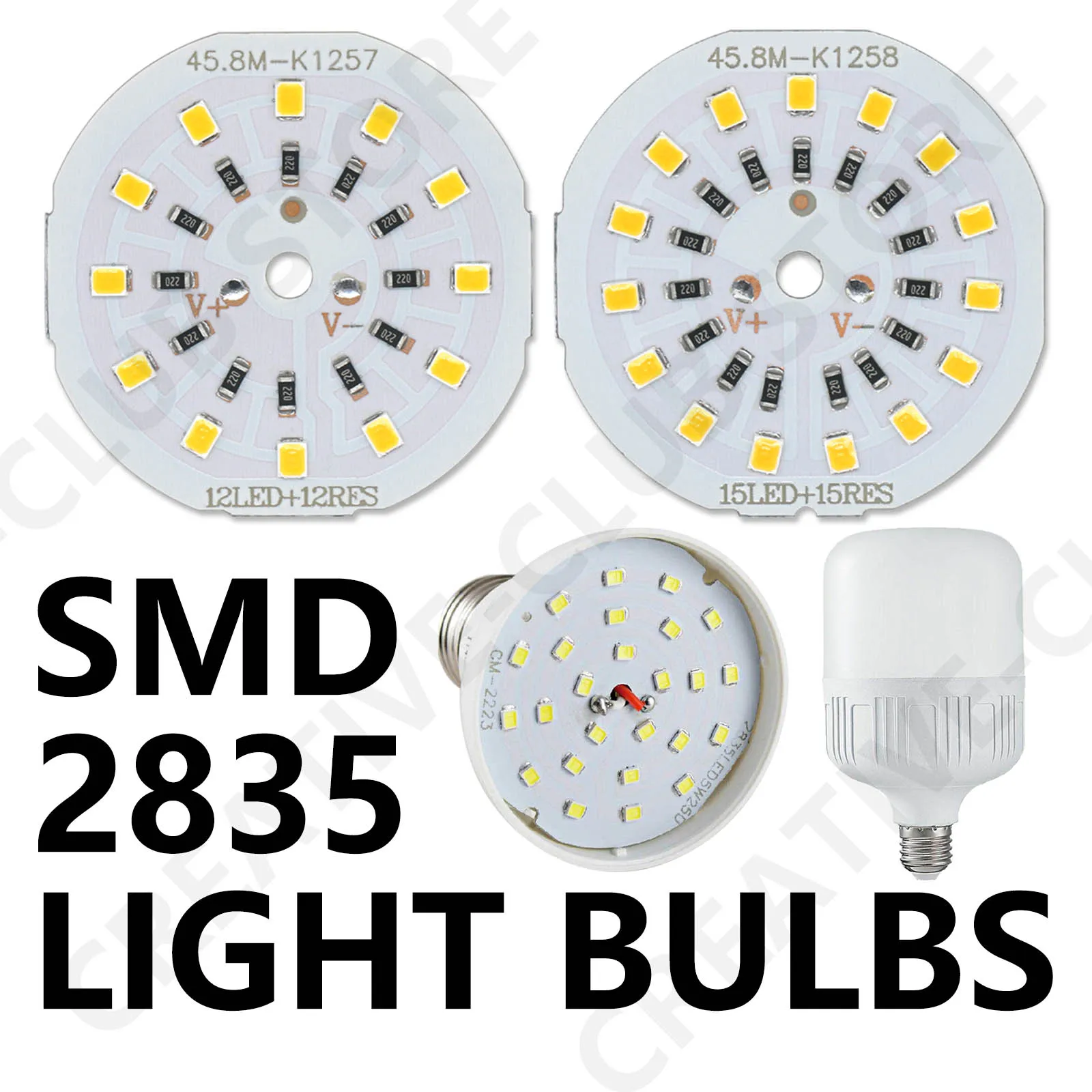 10 Uds. Por lote DC12V lámpara cuenta SMD2835 Chip bombilla LED para lámpara 17W 21W alto brillo tablero de luz blanca cálida para bombilla LED Downlight