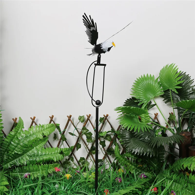 

A03I-Wind Spinners For Yard And Garden Rocking Eagle Decorations, Outdoor Metal Windmills Lawn Ornaments Wind Sculptures, Easy T