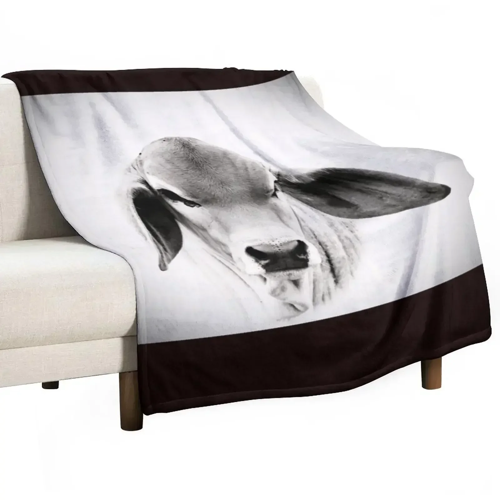 BRAHMAN CALF, PORTRAIT, WALL ART Throw Blanket Blankets For Baby Blankets For Bed Travel Flannels Blankets