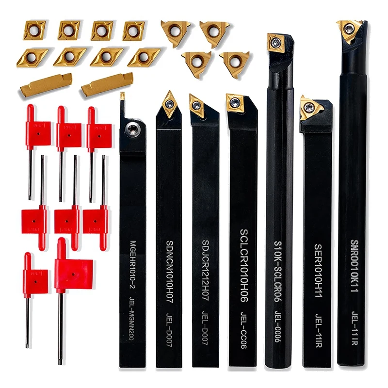 

Lathe Threading Tool Set - Turning Shank Boring Bars With Indexable Carbide Inserts