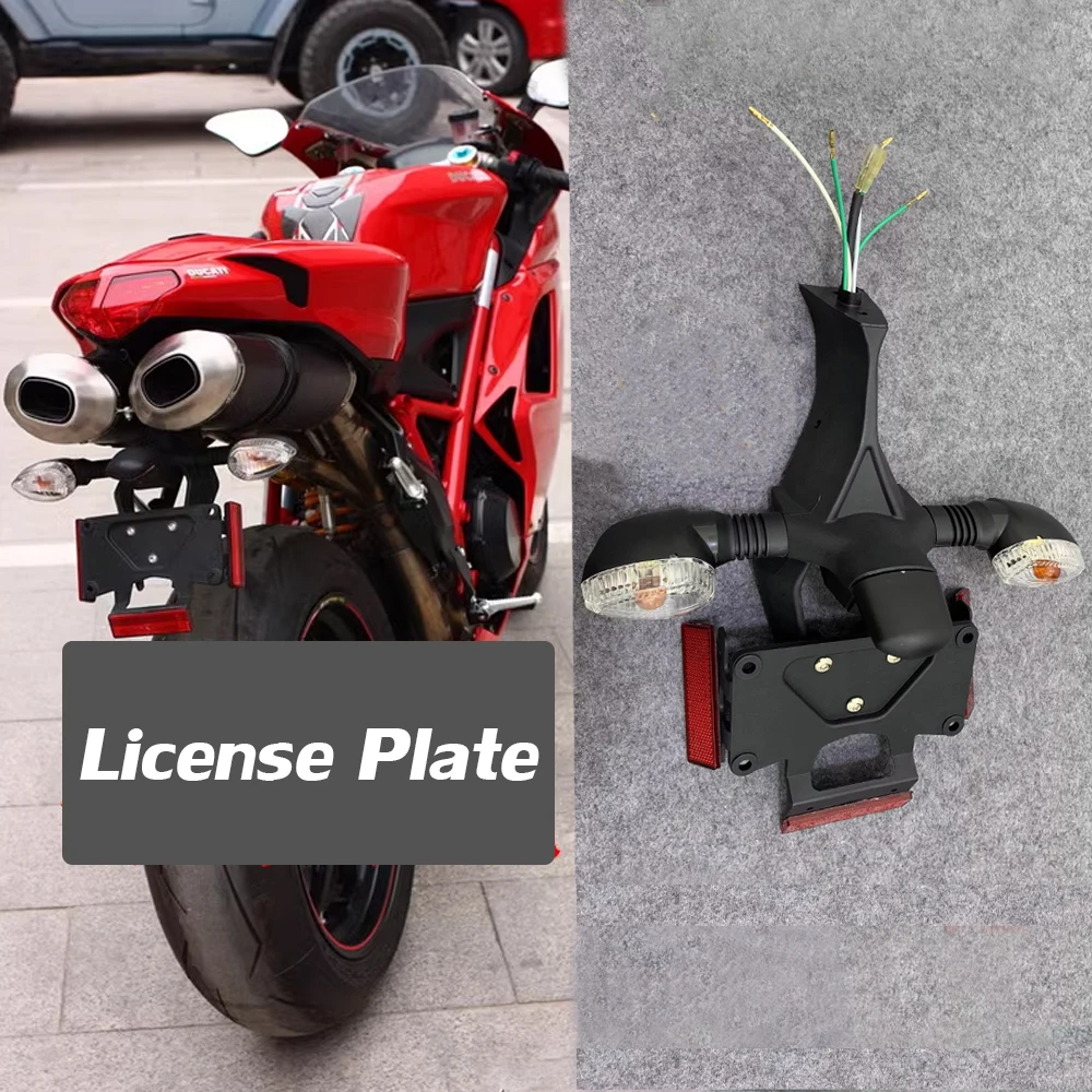 Motorcycle License Plate Holder Rear Fender Eliminator for Ducati 1198 R 1098 S 1198R 1098S 848 Evo Tail Tidy Turn Signal Lights