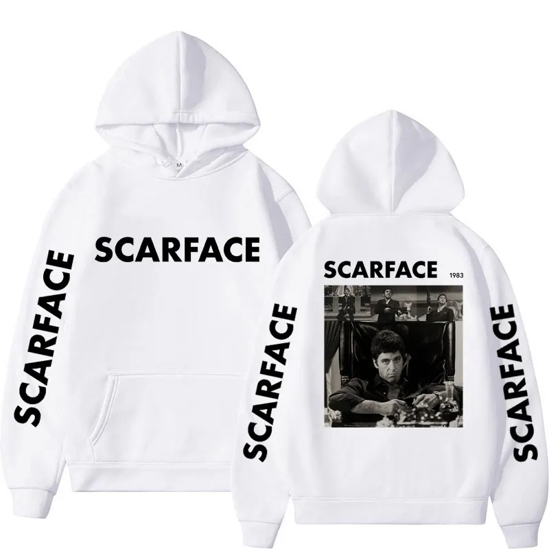 Movie Scarface Tony Montana Print Hoodies 90s Vintage Fashion Hip Hop Gothic Clothes Men Women Oversized Casual Male Sweatshirt