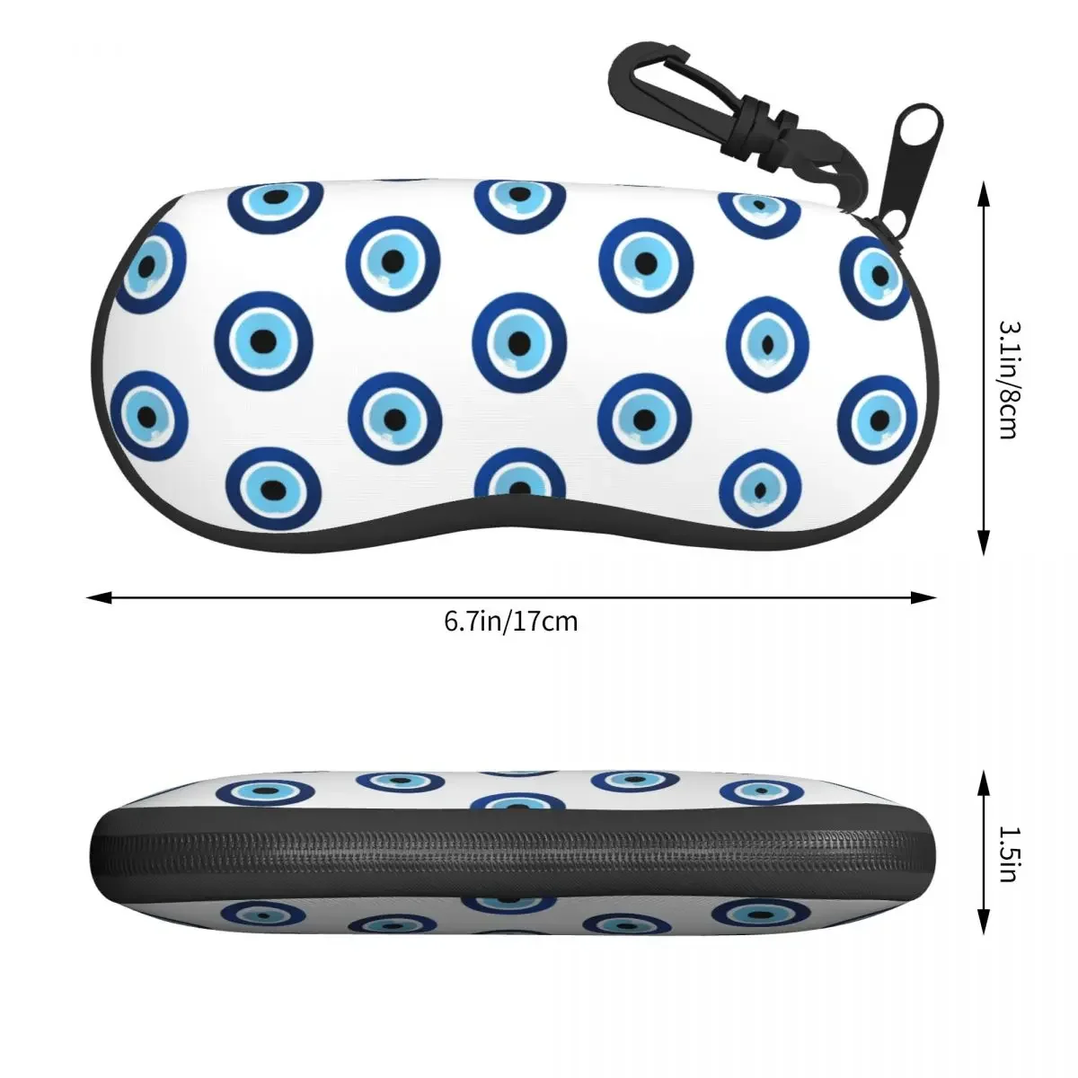 Custom Greek Evil Eye Hamsa Shell Glasses Case Unisex Fashion Nazar Amulet Boho Charm Eyeglasses Case Sunglasses Protector Box