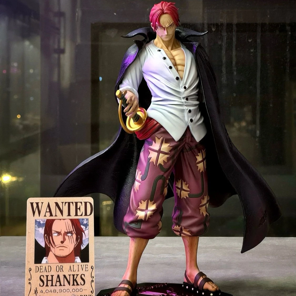 24.5cm Anime Figure One Piece Figure Shanks Figure Luffy PVC Statue Collectible Model Toys Gifts