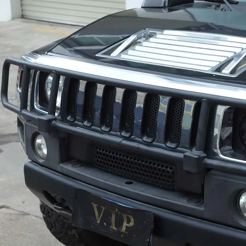 For Hummer H2 2003-2007 ABS Black Red Car styling front center grid insect-proof net car external protection accessories