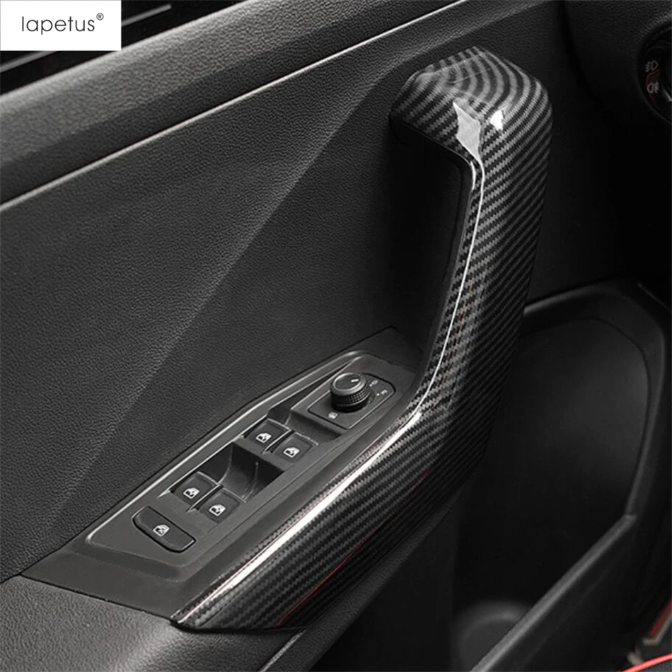 

Для VW Volkswagen T-Roc T Roc 2018-2025 аксессуары для интерьера, внутренняя дверь автомобиля, подлокотник, ручка, накладка из углеродного волокна, 4 шт.