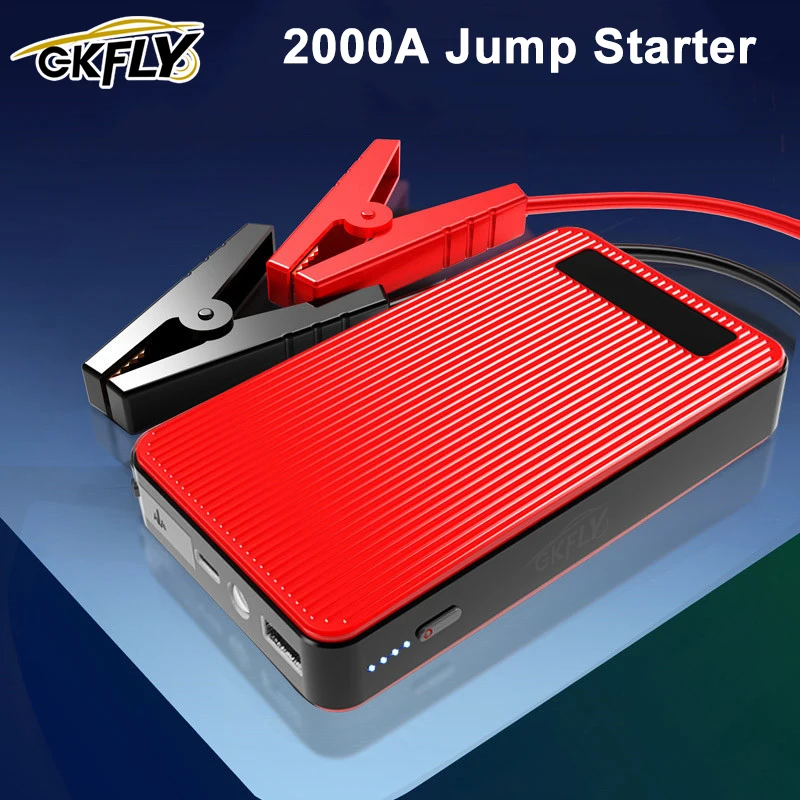 GKFLY 2000A Batteria per auto Salto di avviamento Batteria per auto portatile Booster Caricatore Booster Accumulatori e caricabatterie di riserva 12V Dispositivo di avviamento Avviamento per auto