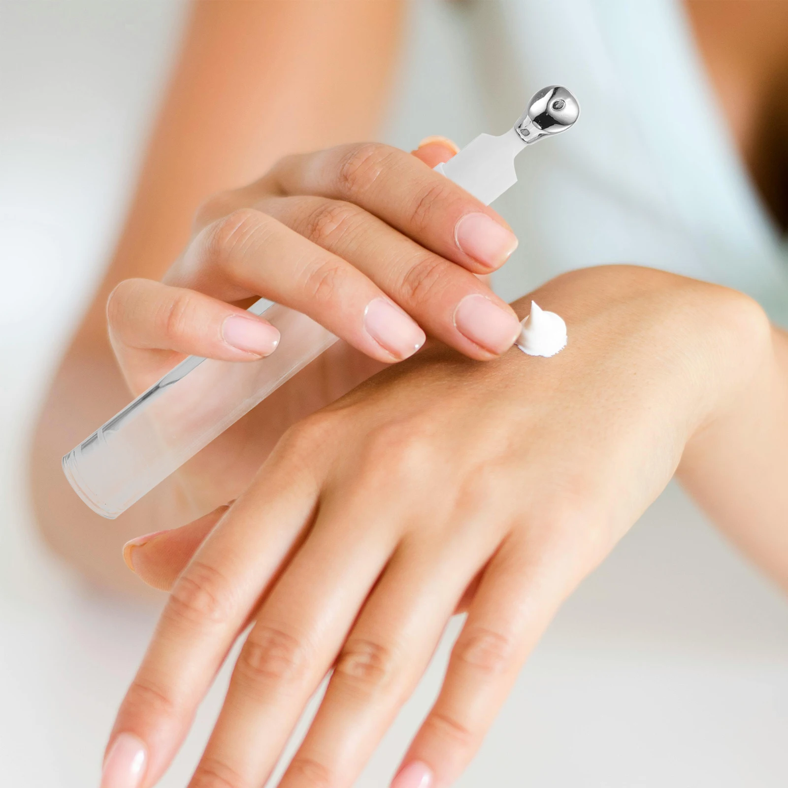 

3Pcs Eye Cream Applicator Bottle Zinc Alloy Massage Tip 5Ml 10Ml 15Ml Transparent Airless Pumps for Travel Size Lotion