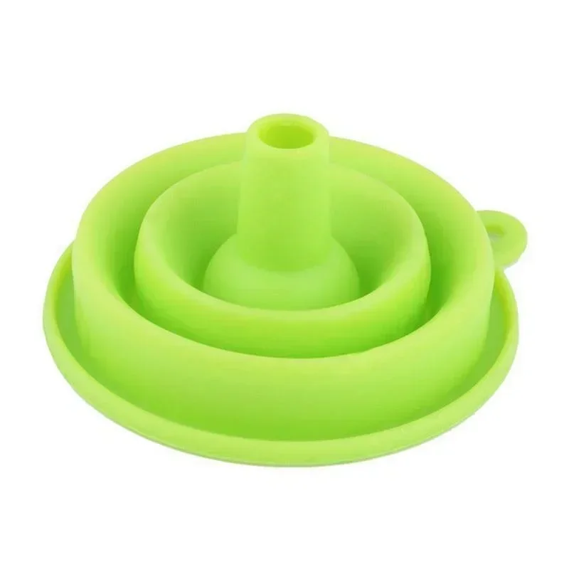 1Pc Groene Mini Siliconen Gel Opvouwbare Opvouwbare Stijl Trechter Hopper Keuken Tool