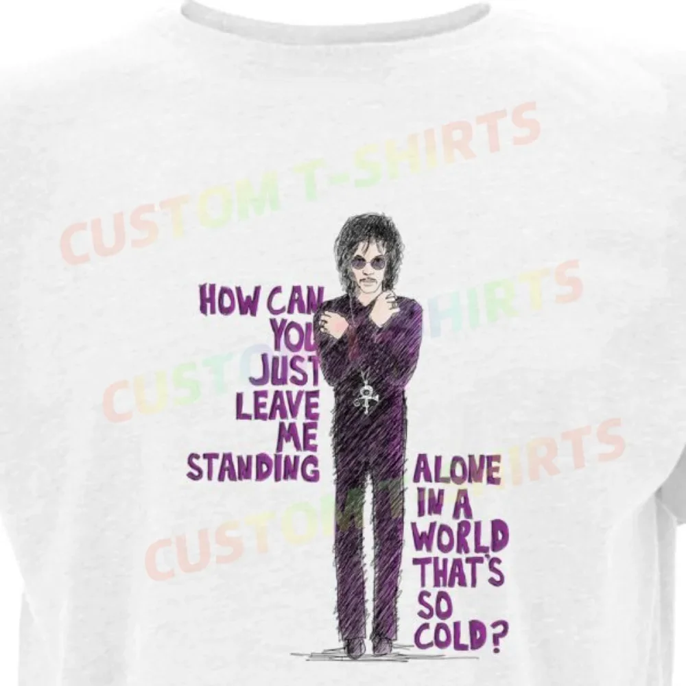 

94 183_Prince_–_When_Doves_Cry Fans' comic-style hand-drawn pattern T-shirts for both men and women in summer