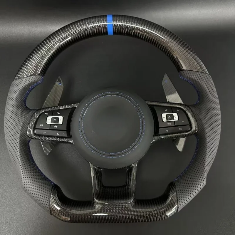 

Custom Steering Wheel Fit For VW Steering Wheel MK7 MK7.5 GTI R Polo 2014~2020 Carbon Fiber Racing Wheel Accessories