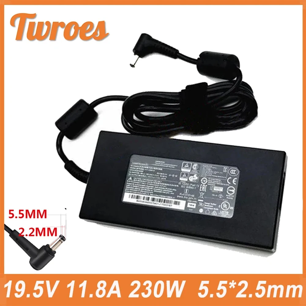 230W 19.5V 11.8A 5.5*2.5MM Laptop Adapter Charger For MSI A12-230P1A A17-230P1A A230A012L GS65 GS75 STEALTH-248 P65 Power