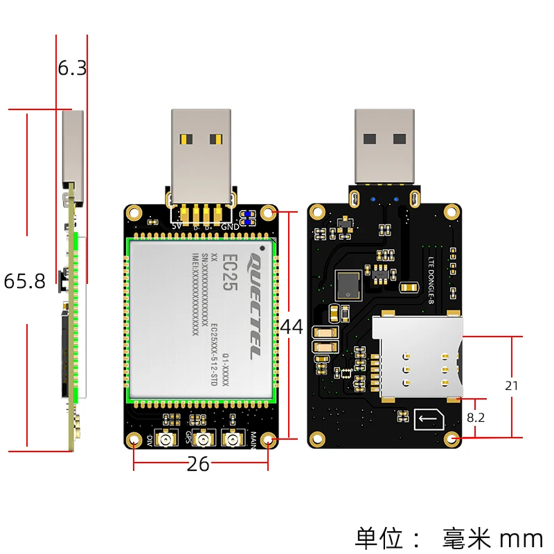 Persévérance Cat 4G USB WhatsApp GLE Quectel EC25-EC EC25-EUX EC25-J EC25-E EC25-AUX EC25-AFX USB2.0 4PIN Modem