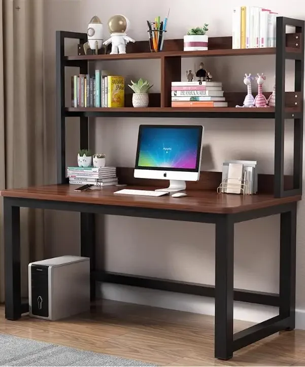 

AILICHEN Bookshelf desk integrated desktop computer desk, modern and simple home use, student study desk