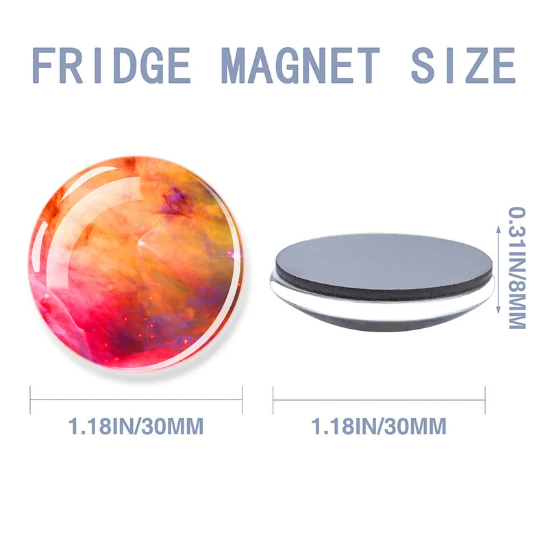 Luminous Nebula Aurora Fridge Magnet Glass Dome Multicolored Sky Refrigerator Magnets Stickers Glow in The Dark Art Home Decor