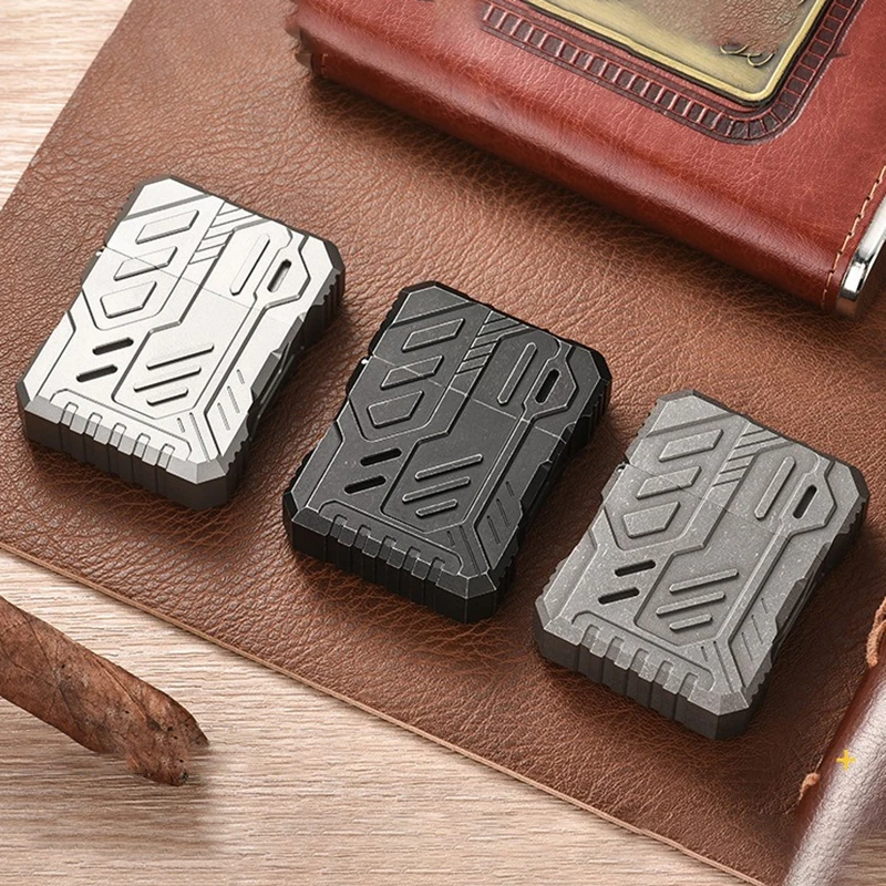 

Mecha Titanium Lighter Shell EDC Portable Tool Boys Gift Outdoor Camping Survival Gear (No Mechanism)