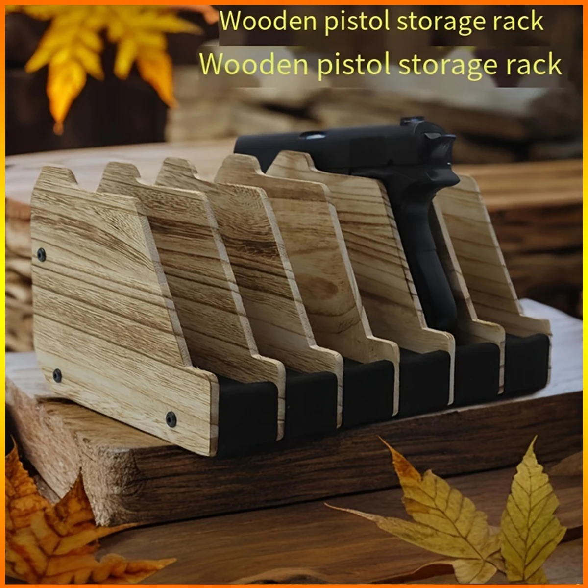 Wooden gun rack Pistol Rack Gun Safe Revolver and Firearm Accessories Organizer for Organize and display Airsoft Hunting Gifts