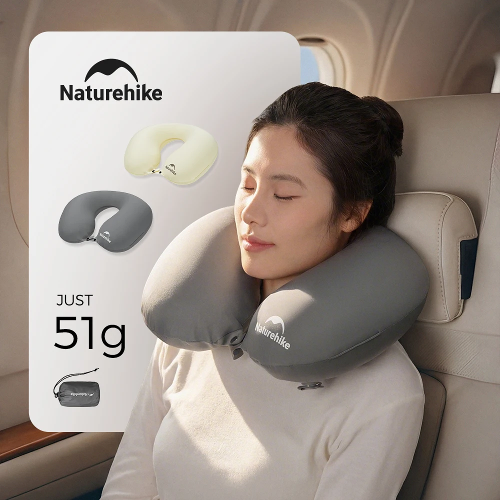 Naturehike 2026 Neues 51g Ultraleichtes TPU Aufblasbares Nackenkissen Tragbares Outdoor-Nickerchen-Kissen Flugzeug-Ruhe-Kissen