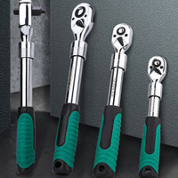 1/4 3/8 1/2 Inch Retractable Ratchet Set Drive Rotating Ratchet Reversible Drive 72 Tooth Socket Wrench Mechanical Tool