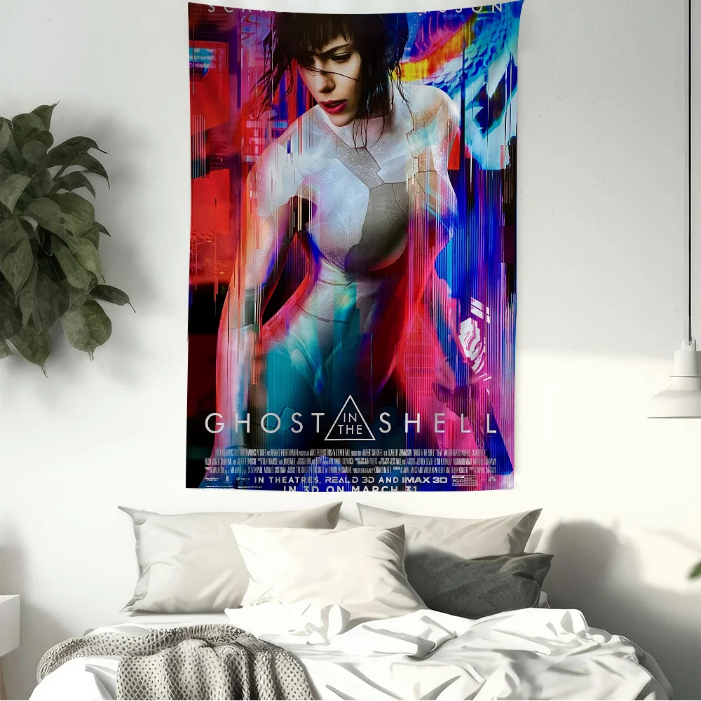 Movie G-Ghost In The S-Shell Colorful Tapestry Wall Hanging Hippie Flower Wall Carpets Dorm Decor Wall Art Decor