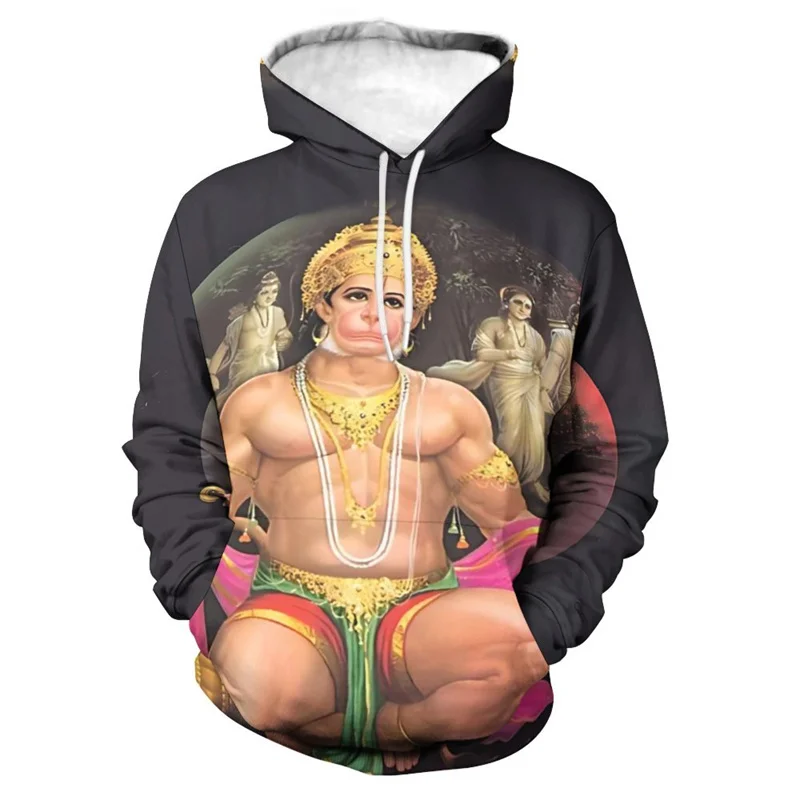 Mode Harajuku 3d Hinduismus Hanuman Druck Hoodies für Männer Kind coole Streetwear Kapuze Hoody Unisex Sweatshirts Herren bekleidung