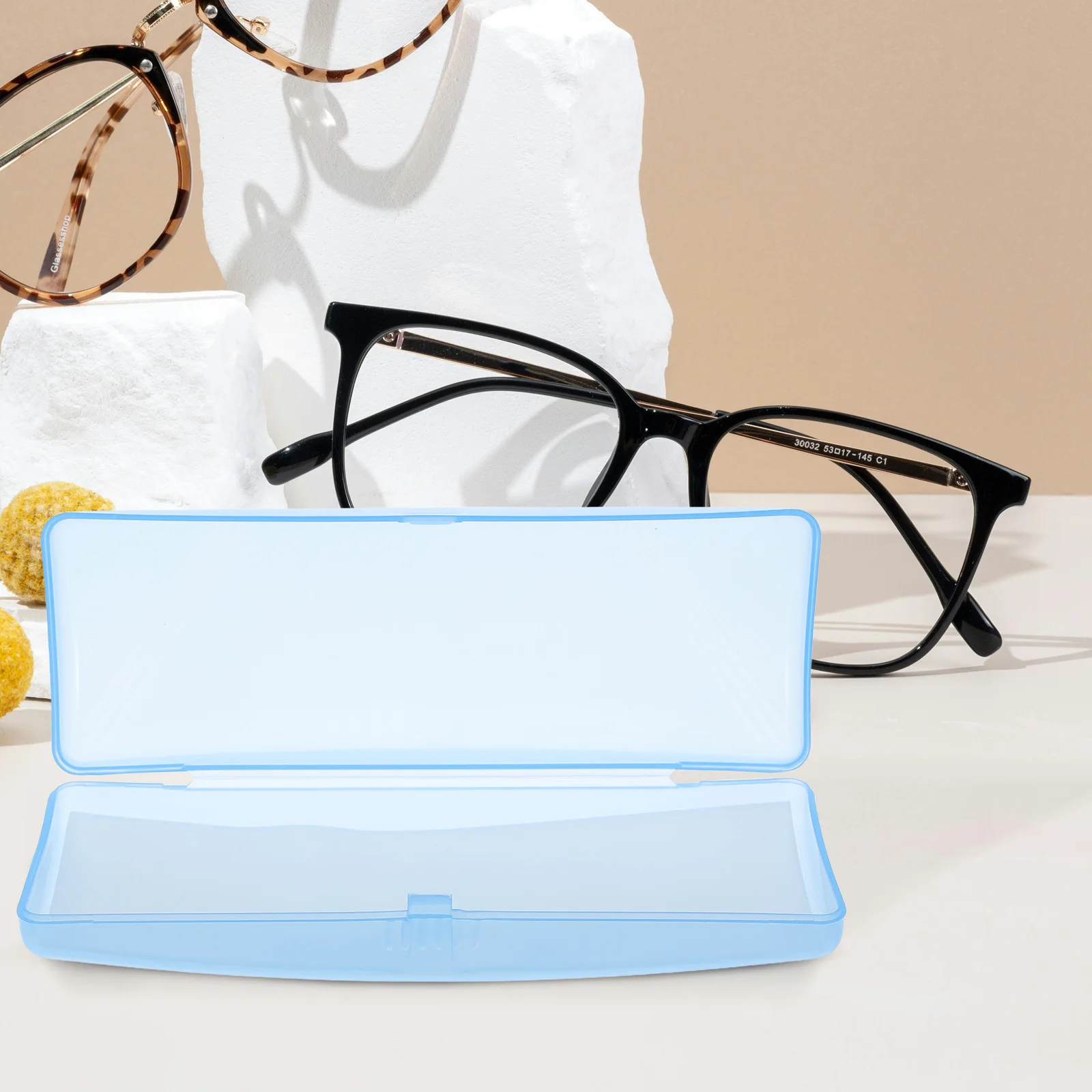 

5pcs Glasses Case Portable Transparent Plastic Eyeglasses Box Shockproof Durable For Kids Adults Fit All Frames Lens Protector