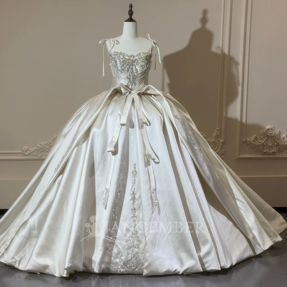 Gorgeous Wedding Dress 2026 With Sleeveless Backless Satin Ball Gown Princess Bride Customized Plus Size Vestido de Noiva