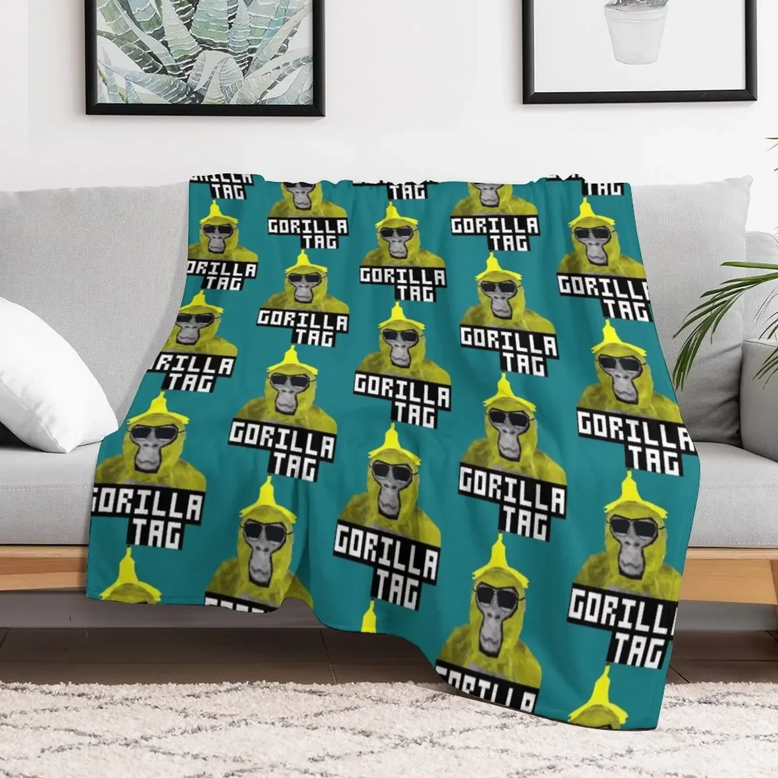 

Gorilla Tag Monkey Banana Peel Gorilla Monke Gorilla Tag PFP Maker Throw Blanket Blankets Sofas Of Decoration Baby Blankets