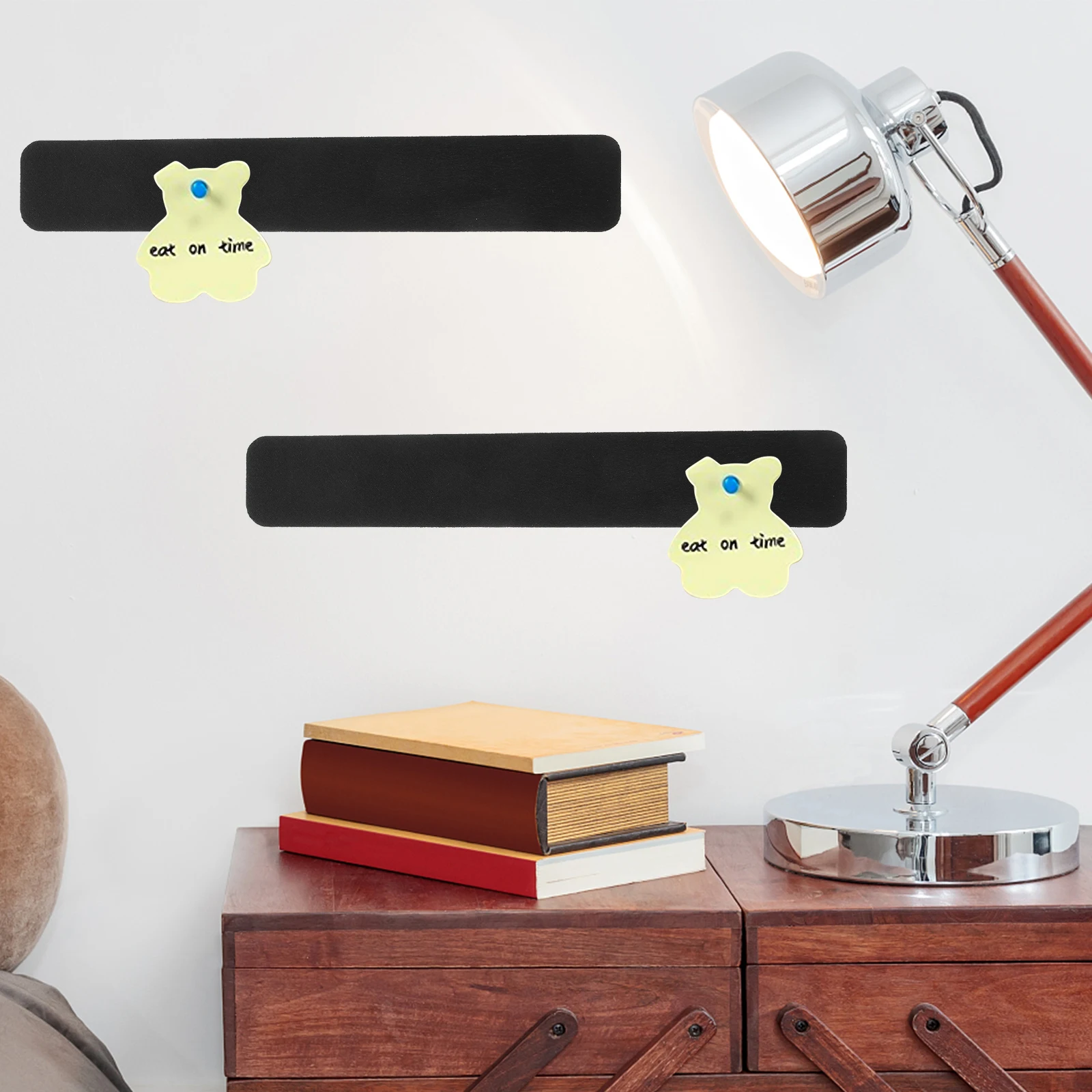 8 Pcs Black Felt Bulletin Board Strips for Office Classroom Decor with Wear Resistant Material Memo Board Tile Wall Bar