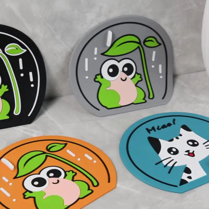 1Pcs Floor Drain Cover Deodorizer Cat Frog Pattern Bathroom Silicone Seal Mat Deodorant Mat Kitchen Toilet Insect-proof Mat