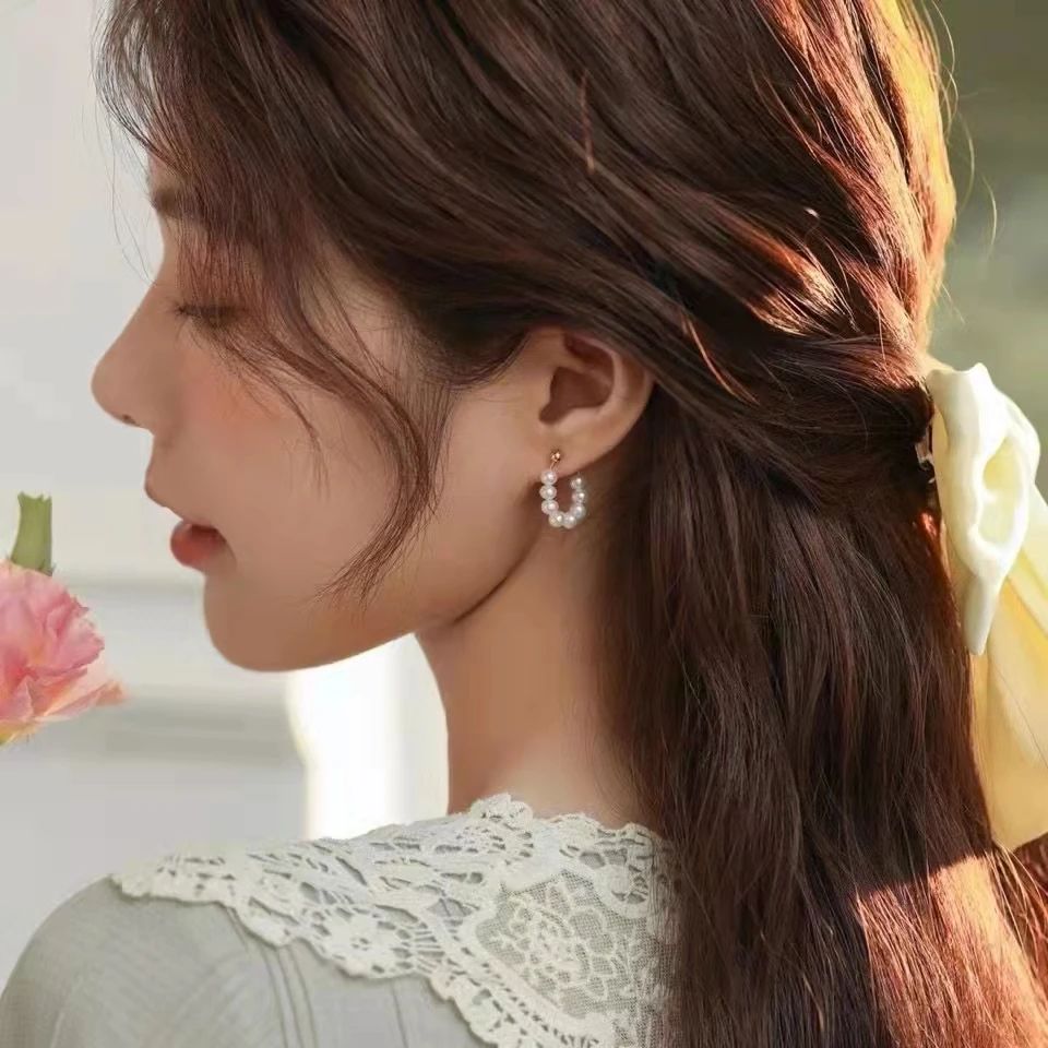 Fashion freshwater pearl earring studs fashion earrings for woman and girl party and gift