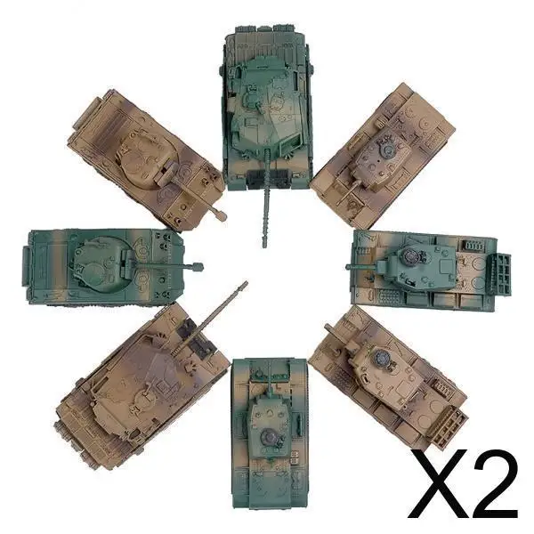 2x 1:72 Assemble Tank Kits DIY Model Table Ornaments for Present