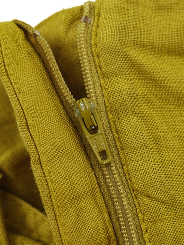 Solide High-Waist-Hose mit Schnürung für Damen, Streetwear-Stil mit Gürtel, Reißverschlusstaschen, weites Bein, lässige, locker sitzende, gerade Hose – Detail 3