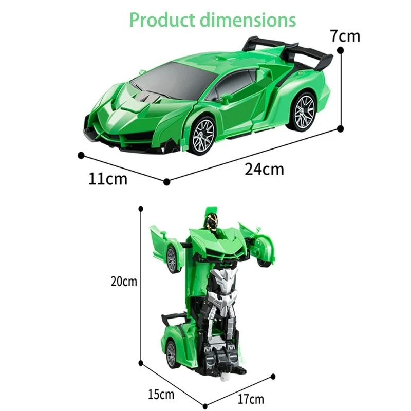 Carro robô RC de deformação com um clique 2 em 1 360 °   Roda durável e resistente ao impacto mini modelo de carro de corrida legal olhar presentes de carro de brinquedo
