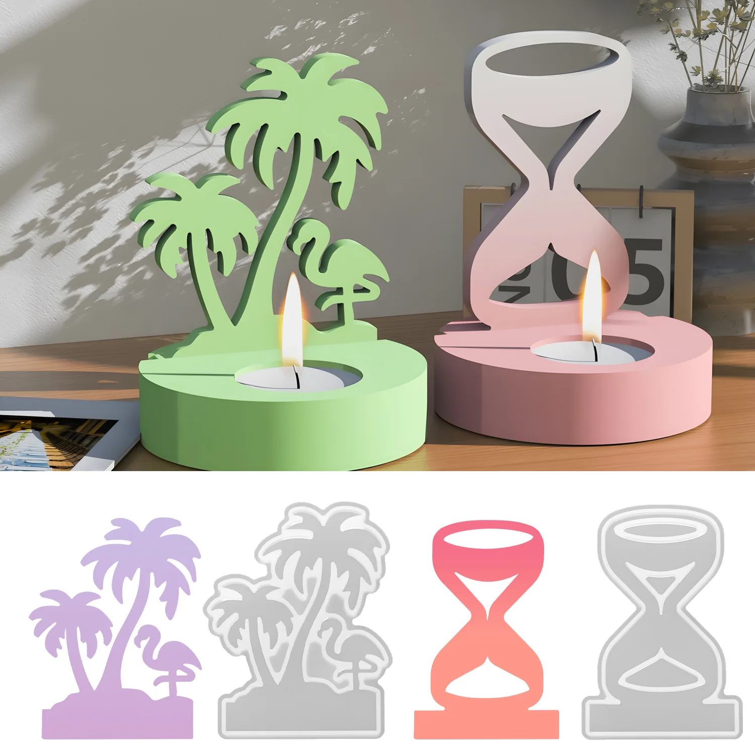 

DIY капельная форма кокосовые песочные часы ароматерапевтическая свеча подсвечник вставка орнамент силиконовые формы