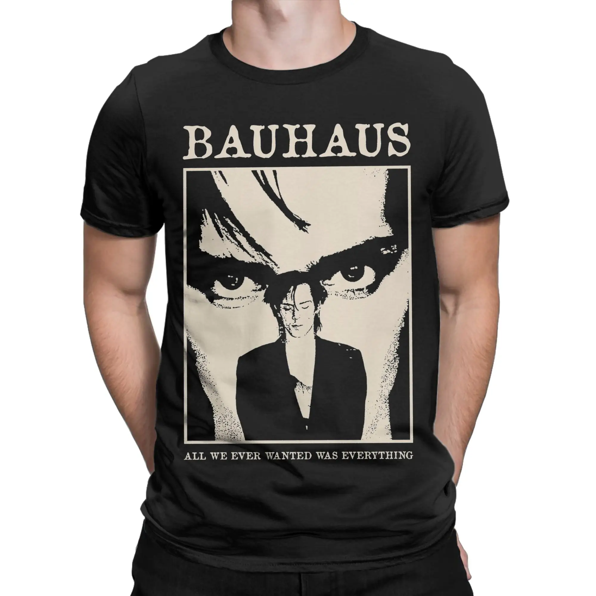 Bauhaus T-Shirts Men  Vintage Cotton Tee Shirt Crew Neck Short Sleeve T Shirts Graphic Printed Clothes