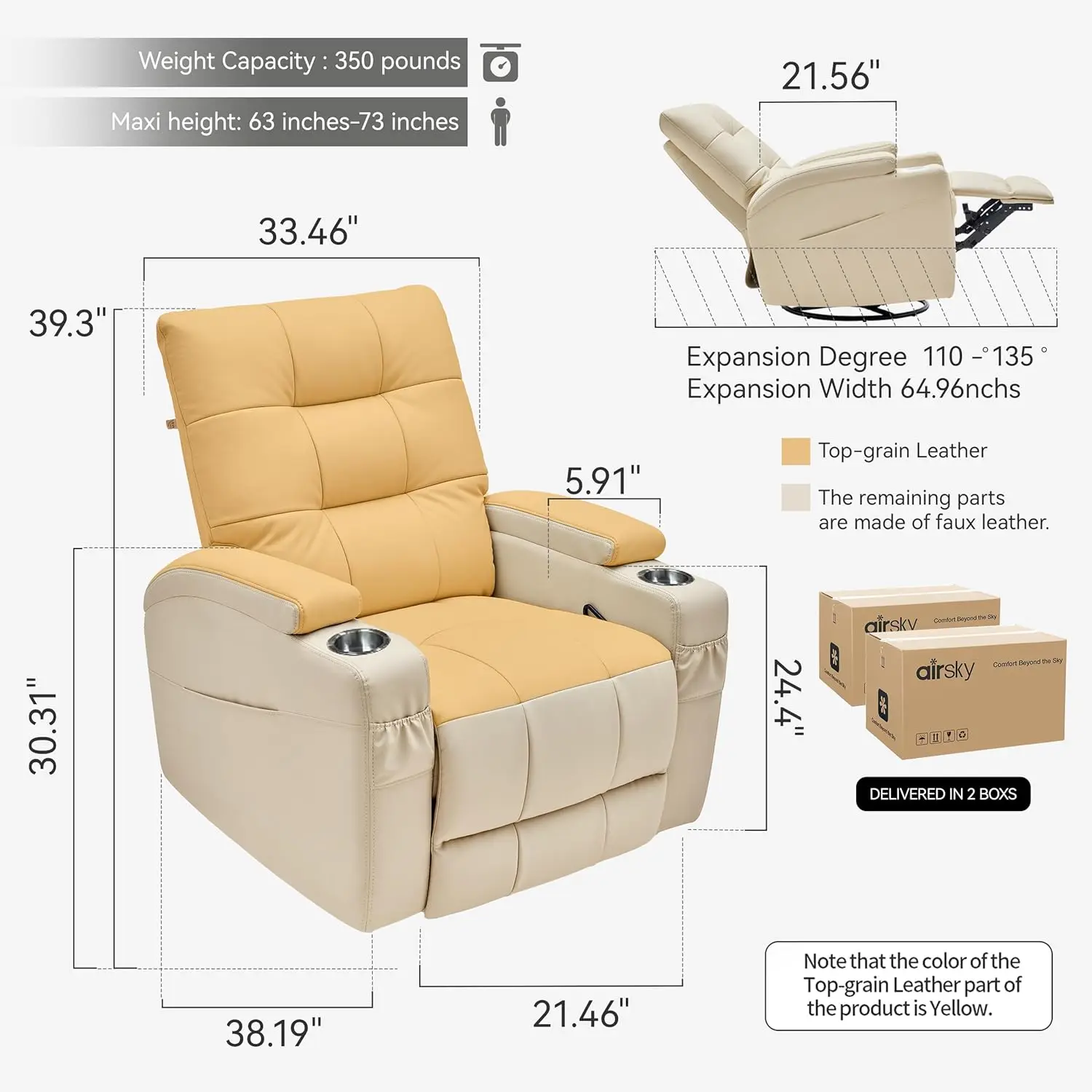 #Leather Recliner Chair, Swivel Rocker Recliner Chair, Rocking Chair Nursery, Glider Rocking Chair with Thick, Customized