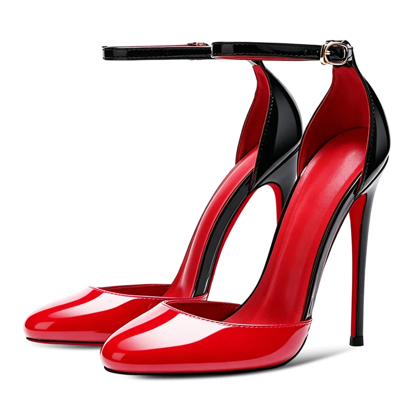 New Fashionable and Sexy Round Head High Heels for Women, Thin Heels, One Line Buckled Hollow Sandals, Stylish Fashion
