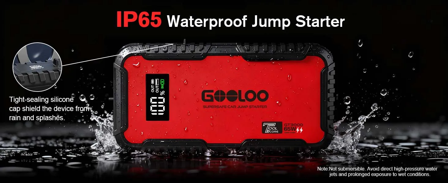 GOOLOO GT3000 Auto-Starthilfe Powerbank 12000mAh Tragbares Ladegerät Booster 12V Auto-Startgerät Notfall-Batterie-Starter – Detail 13
