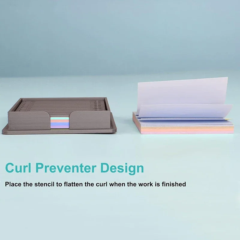 Sticky Note Dispenser Sticky Note Holder With Stencil Sticky Notes Template For Self-adhesive Notepad School Supplies