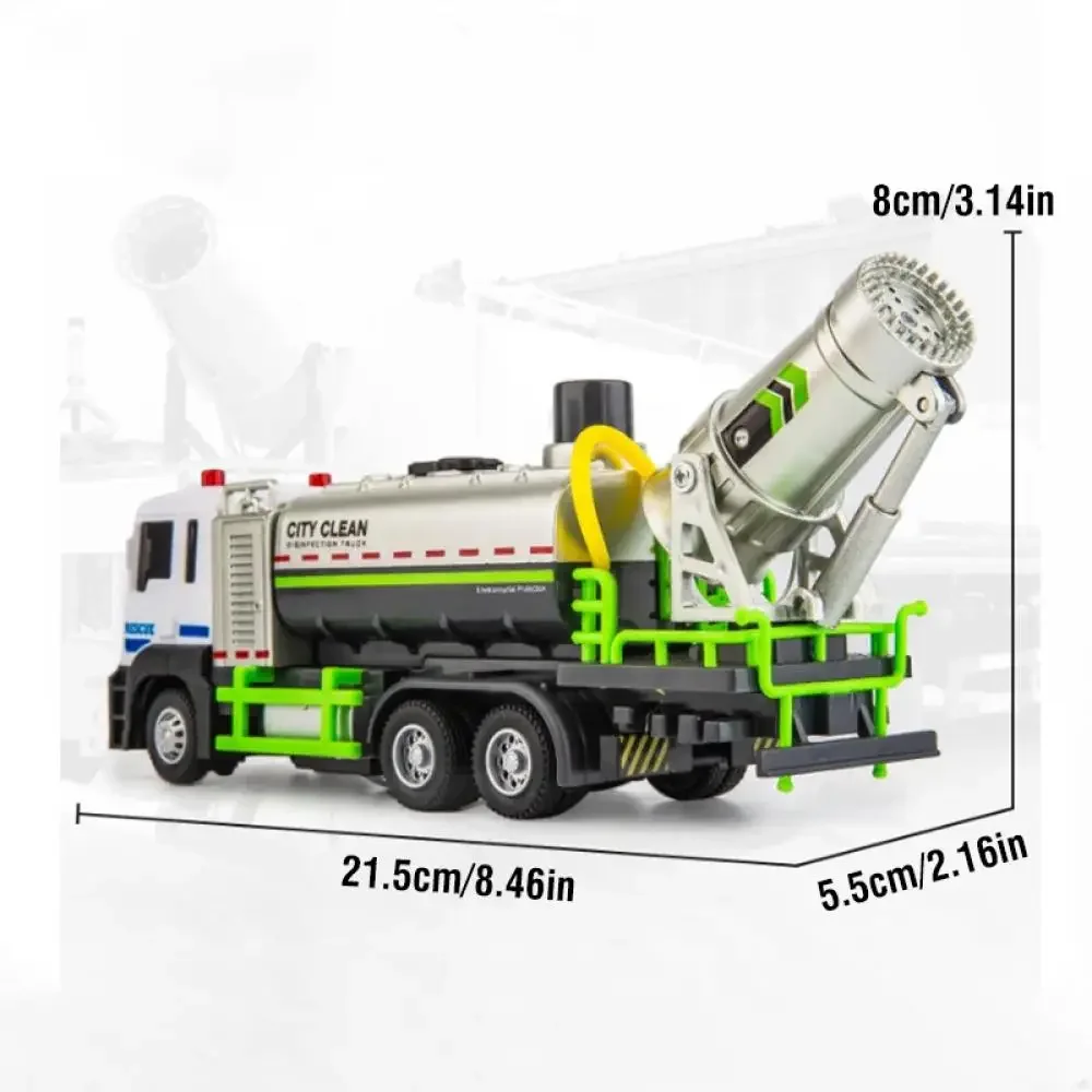 1/32 Model Car Light Sound Friction Spray Water Truck Toy Spray Truck Pull Back Diecast Toy for Truck Model Collectors Toys Gift