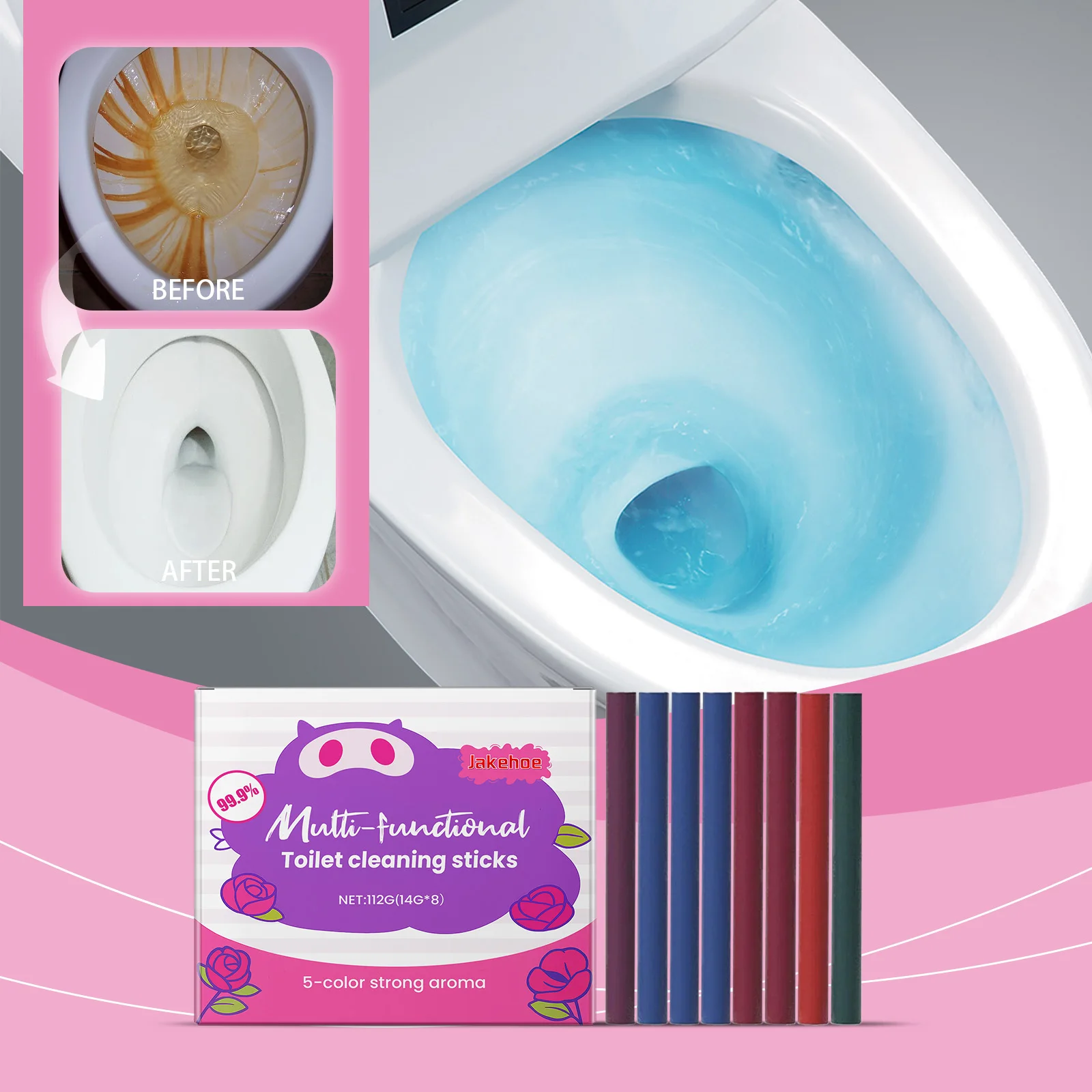 8/16pcs Multi-effetto Toilette Bastone di Pulizia Profumo Disincrostante Deodorante Toilette di Lunga Durata Ciotola Cleaner Per La Pulizia Dell'hotel Domestico