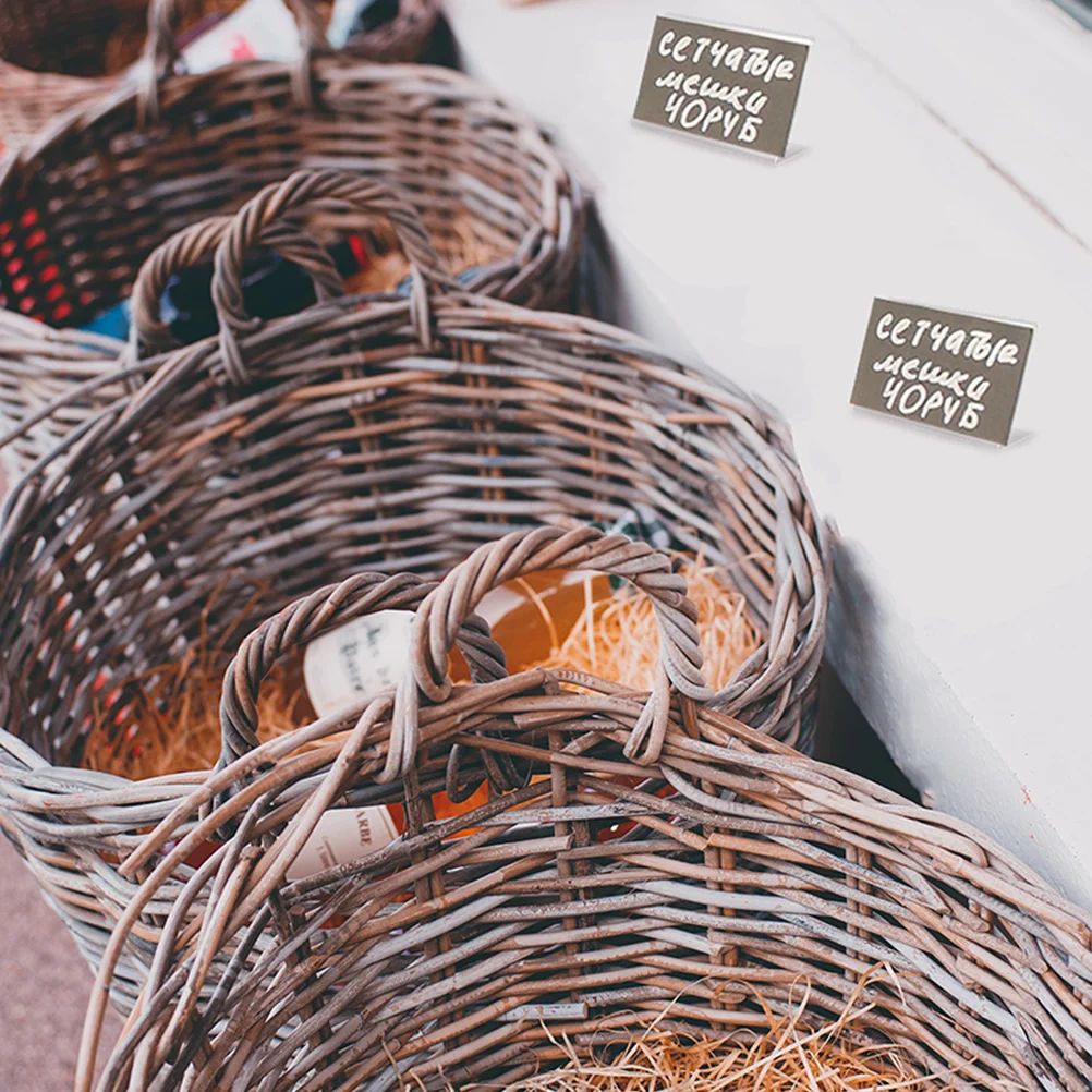 20 Buah Rak Label Rak Display Transparan Bentuk L L Label Harga Tampilan Berdiri Rak Label Tempat Rak untuk Toko Restoran